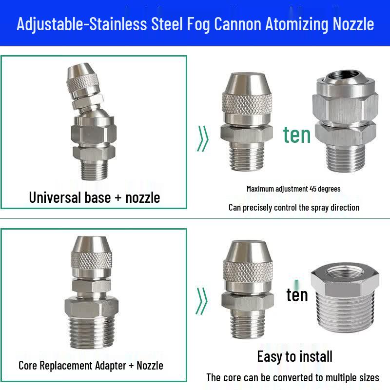 Wencheng 304 Stainless Steel Adjustable Misting Nozzle