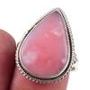 Кольцо из чистого серебра 925 пробы с натуральным розовым опалом, размер 7, M8k78