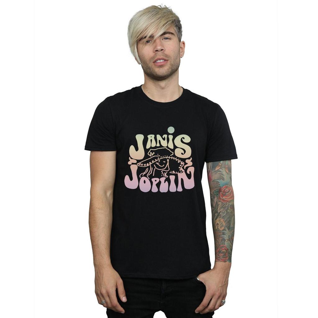 Janis Joplin Mens Pastel Logo T-Shirt