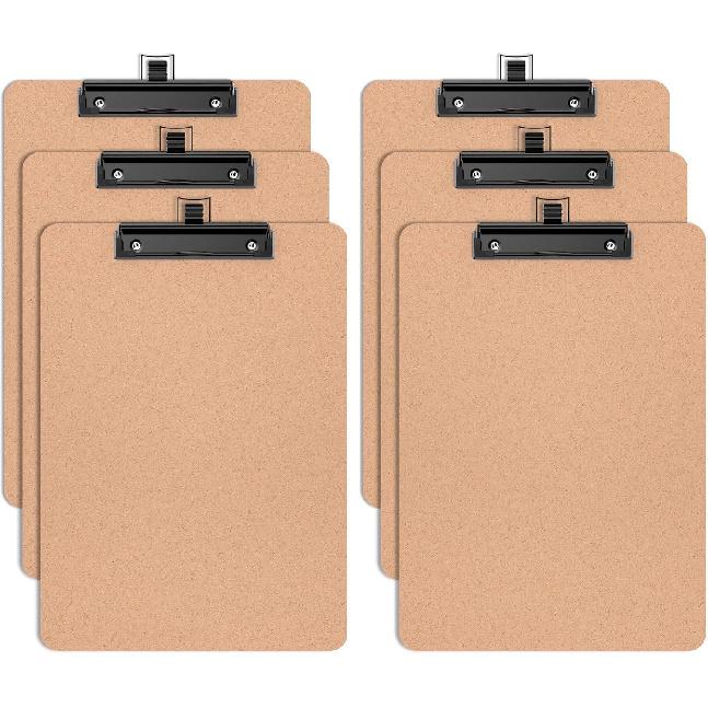Набор из 2 деревянных планшетов с держателем для ручки, размер Letter 9 x 12,5'' для класса, студентов, детей, твердый планшет 8,5 x 11'' с низкопрофильным черным зажимом