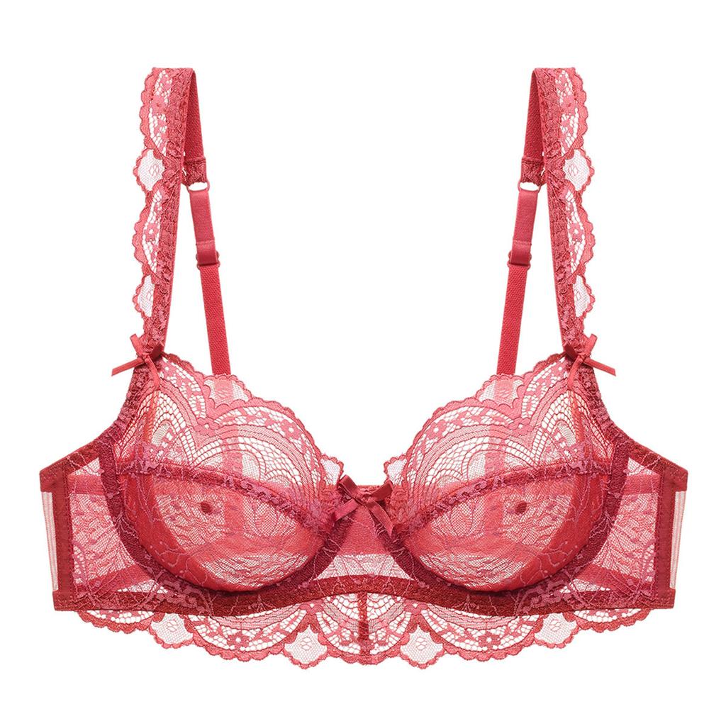 A B C D E Cup Bra Women's Sexy Lingerie Women's Underwear Ultra-thin No Sponge Bra  Anti-sag Lace Bra