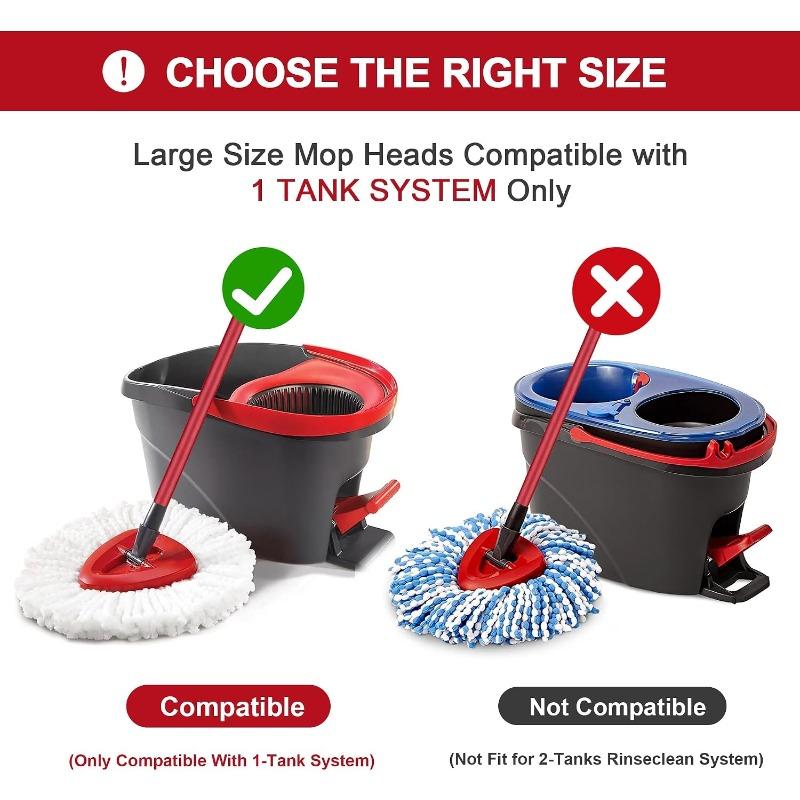 4 Pack Mop Heads Replacements for O-Ceda Easy Wrin Spin System, Microfiber Refills, Easy Cleaning Mop Repalce Head