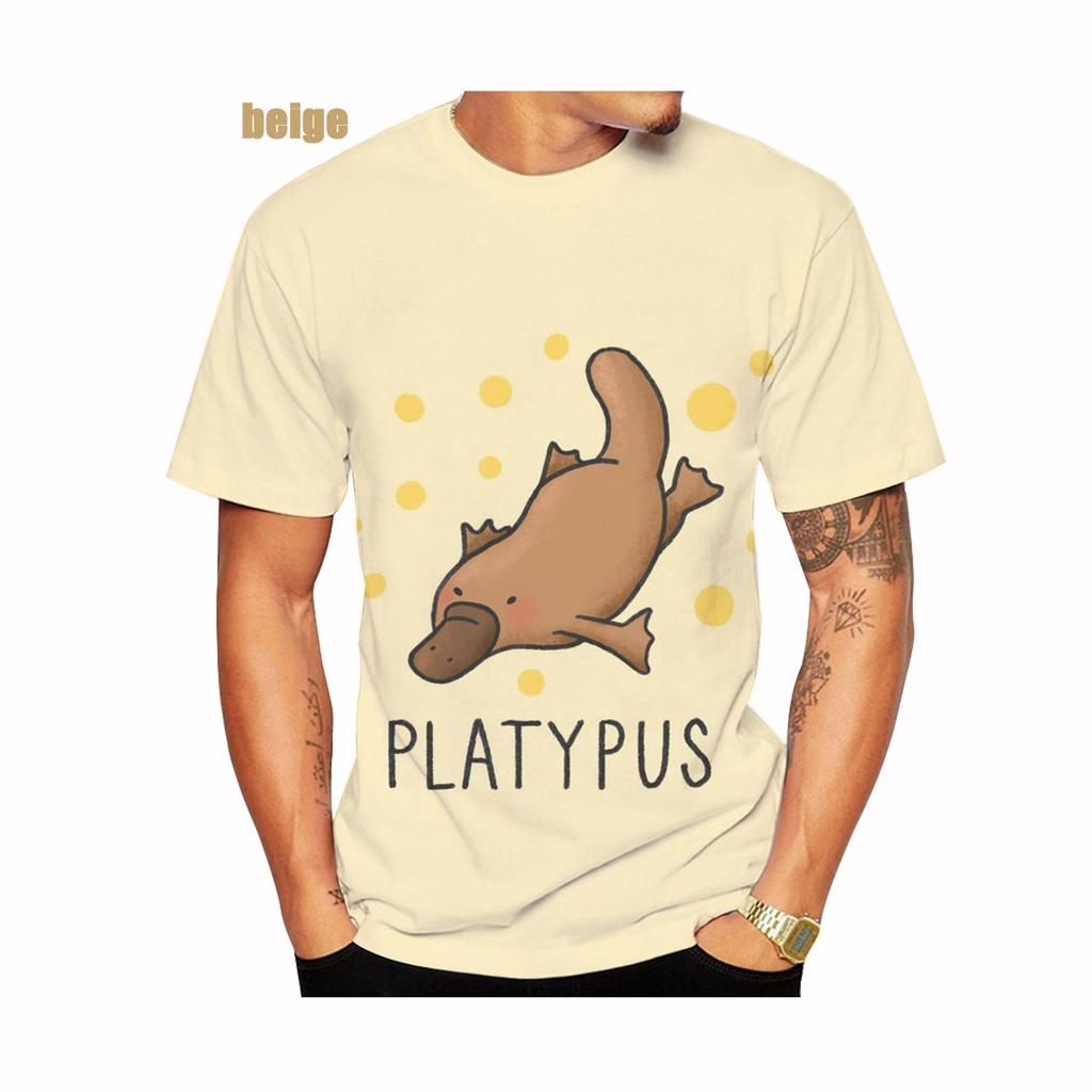 Новая модная футболка с коротким рукавом для мужчин/женщин с рисунком утконоса и забавным 3D-принтом, размер XXS-5XL