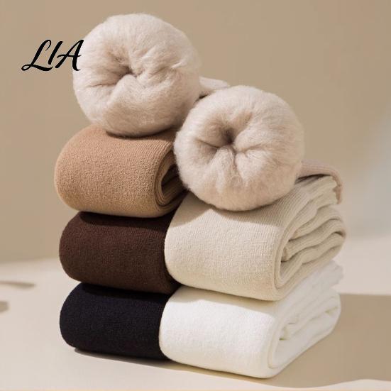 Warm Knit Gaiters for Outdoor Winter Leg Warmers Women, Over The Knee Thigh High Socks, Thickened Velvet Thermal Socks Soft Sleeves, Plush Lined Cold