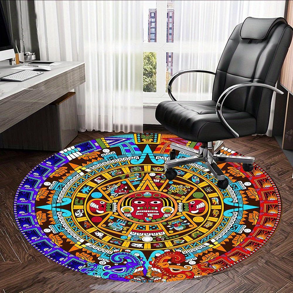 Aztec Calendar Design Fashion Rug Nonslip Carpet Floor Mat Office Chair Mat Design For Office Decor Home Living Room Bedroom Giftt3