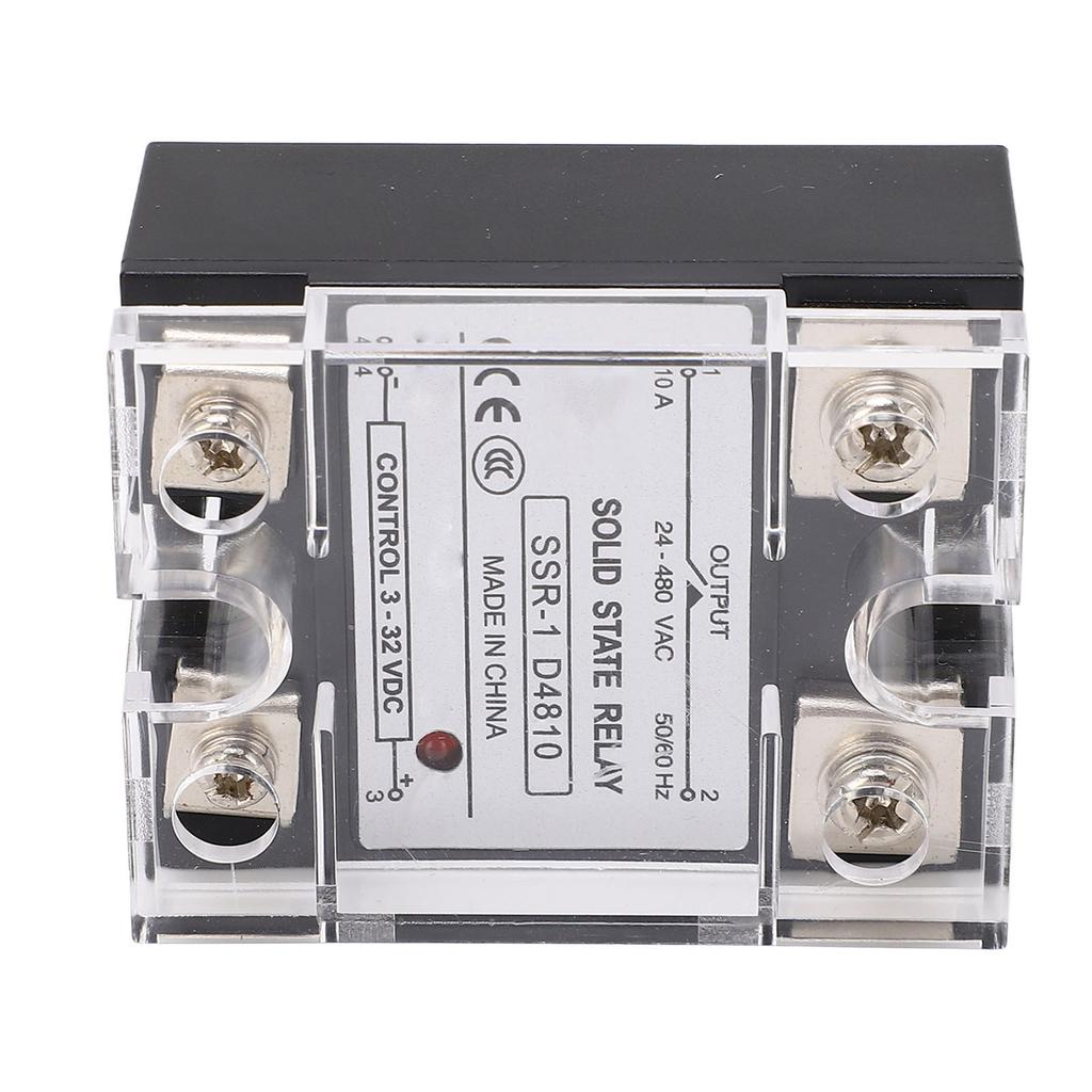 10A Solid State Relay DC Control AC SSR Semiconductor Relay Module 24‑480VAC Load Voltage