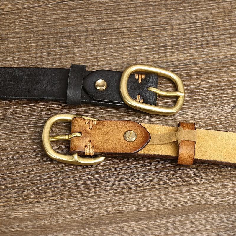 Женский ремень из винтажной мятой модной кожи с пряжкой из коровьей кожи первого слоя, универсальный ремень для джинсов, женский