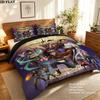 Black Clover Pattern Bedding Quilt Set Quilt Cover Pillowcase Home Birthday Gift(1 * duvet cover + 2 * pillowcase, without core)