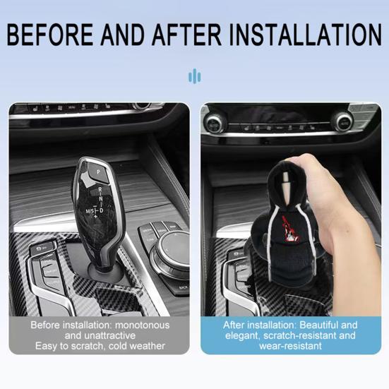 Yousheng Car Gear Shift Knob Hoodie Cover Cute Costume for Manual & Automatic Stick Shift Universal Car Interior Decor Fun Auto Accessory
