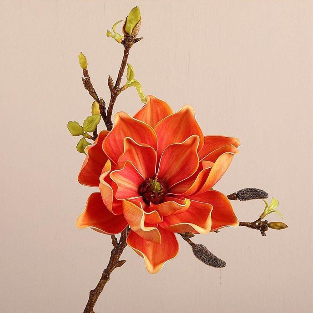 Искусственная ветка магнолии, Искусственные цветы орхидеи с эффектом реального прикосновения, Декор для сада на открытом воздухе