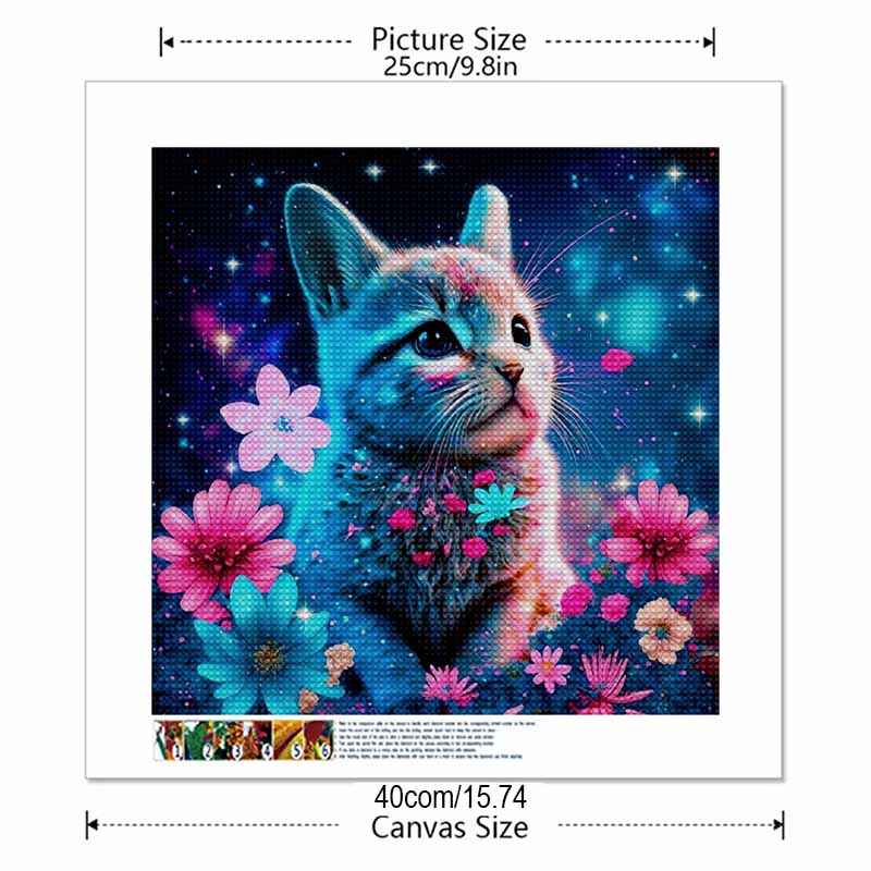 Новое поступление 5D DIY Полный круг Алмазная мозаика «Цветы и кошки» Вышивка Крестиком Декор для дома Подарок