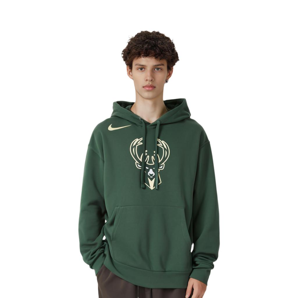 Nike Флисовый пуловер с рисунком НБА, мужская толстовка с капюшоном, зелено-зеленый DR2310-323