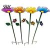 Outdoor Garden Decor Metal Flower Stake Bee Watering Station Bird Bath Butterfly Water Feeder with for Pollinators Birds Yard Patio Floral Sculpture