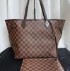[Б/У] Сумка-тоут Neverfull Mm из клетчатого покрытия с кожаной отделкой - Очень хорошее состояние #1CFBZ7B