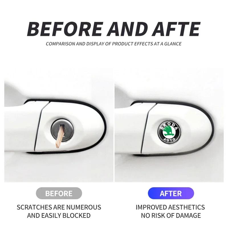 2025 New For Skoda Superb Rapid Fabia Octavia Laura VRS Yeti Roomster Car Key Shell Remote Case Cover Aluminum Sticker Emblem Sy