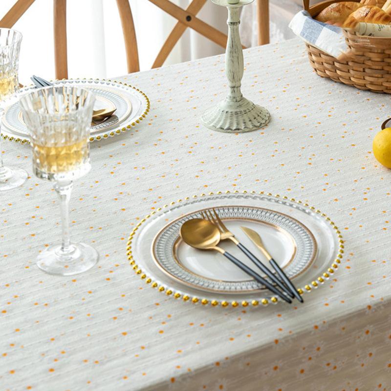 Маленькая хлопковая скатерть с цветочным рисунком в Корейском стиле, украшение чайного столика, прямоугольная крышка стола для кухни, свадебной столовой