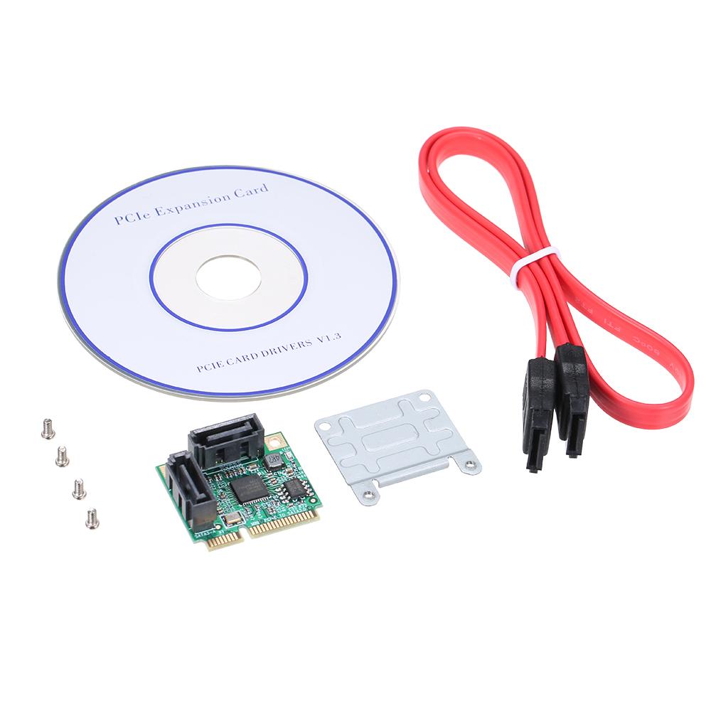 Мини-PCI-E на 2 порта SATA3 Карта адаптера SATA3.0 Плата расширения Мини-размер Высокоскоростная передача