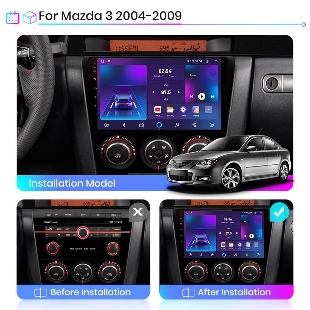 Android Carplay автомобильное радио для Mazda 3 BK 2003-2008 мультимедийный проигрыватель головное устройство стерео GPS навигация BT WIFI 4+64 ГБ