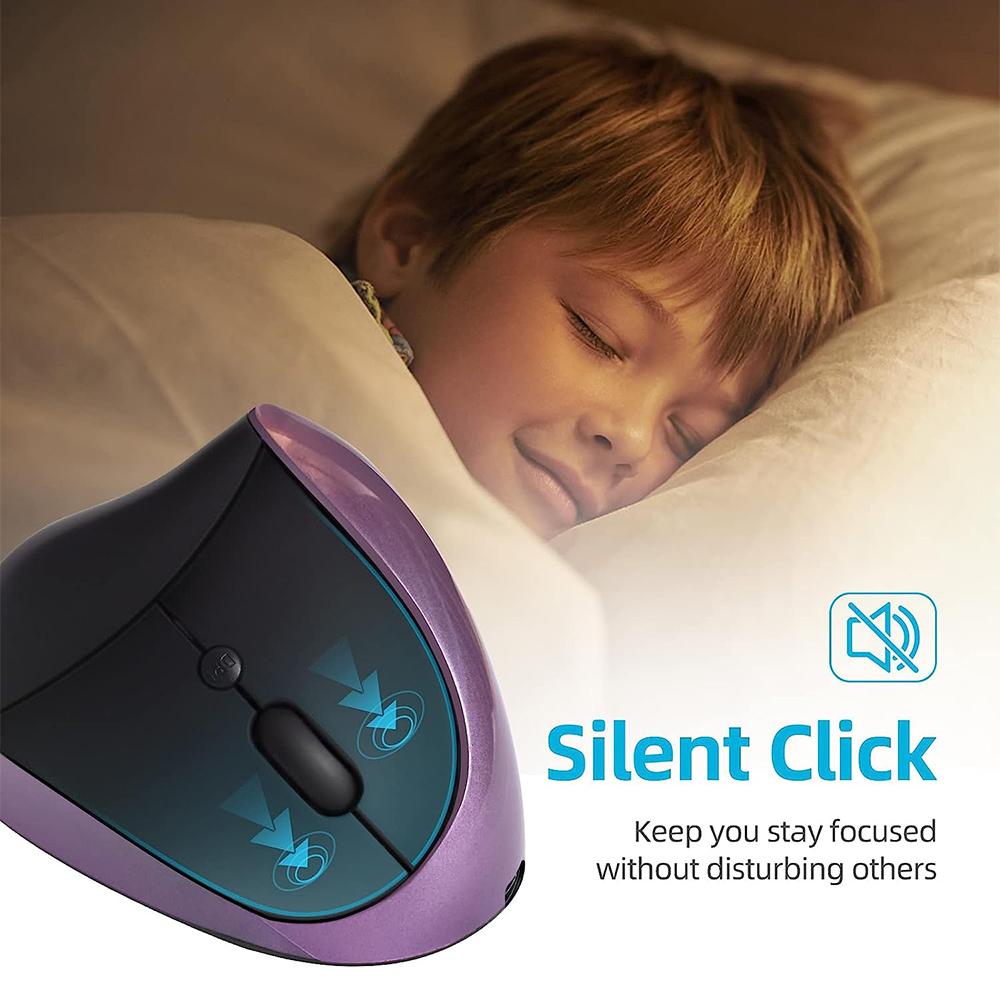 Ergonomic Mouse Rechargeable Wireless Mouse with 6 Buttons and 3 Adjustable