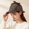 Double-Cap Brim Ear Protection Cap All Seasons Baseball Cap Vintage Detective Cap  Women