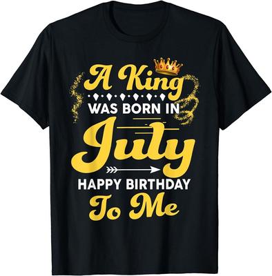 Футболка унисекс «King Was Born In июля» с днем ​​рождения меня