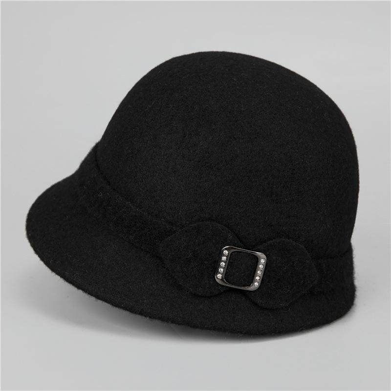 Women's Lightweight Wool Fisherman Hat - Warm & Cozy Short Brim Beanie with Decorative Bow, Soft Non-Stretch Design for Fall/Winter