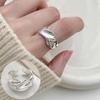 Кольцо на палец в корейском стиле из серебра 925 пробы с геометрическим дизайном - Женское винтажное хип-хоп украшение для указательного пальца или мизинца.