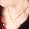 24k Plating Gold Necklace Plating Heart Shaped Gold Necklace Ladies Wedding Birthday Gift