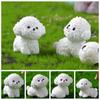 Lovely White Bichdog Micro Landscape Potted Landscaping Widget Car Resin Process Decoration DIY Accessories Car Ornament