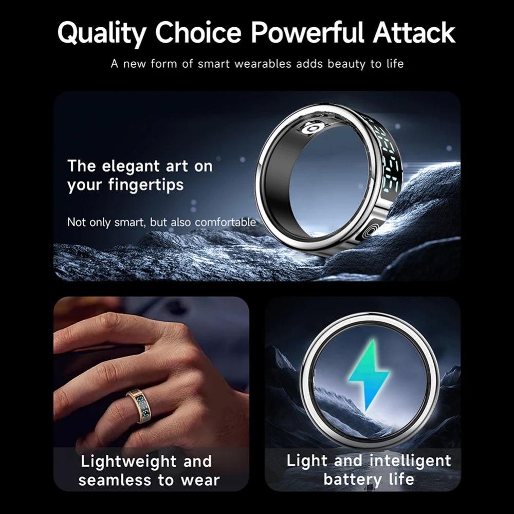 2025 Смарт-кольцо для сна, монитор сердечного ритма, IP68, водонепроницаемый, Bluetooth 5.0, несколько спортивных режимов для мужчин и женщин, Android IOS