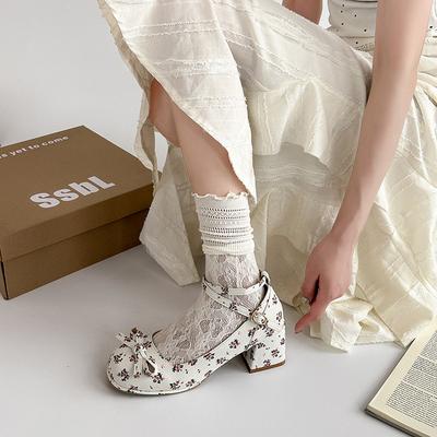 Туфли-лодочки на низком толстом каблуке, женские, весенние, новые, с небольшим увеличением высоты, с бантом