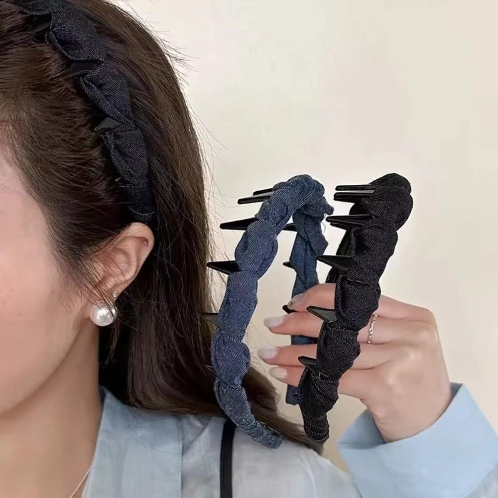 Pleated Hairband U Shape High Cranium Headband Elegant Hair Hoops Hair Accessories