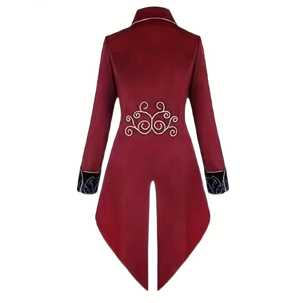 Готический викторианский фрак, куртка для мужчин, стимпанк, средневековый костюм для косплея, мужской пират