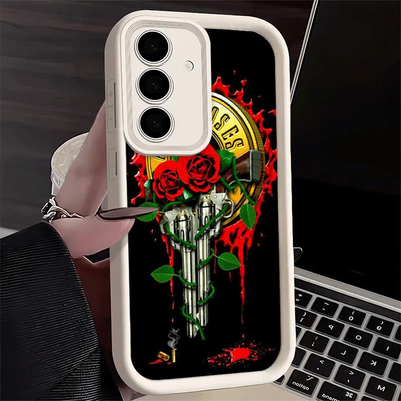 Чехол для телефона Samsung Galaxy S26 S25 Ultra S24 FE с ремешком G-Guns N R-Roses, мягкий силиконовый Funda