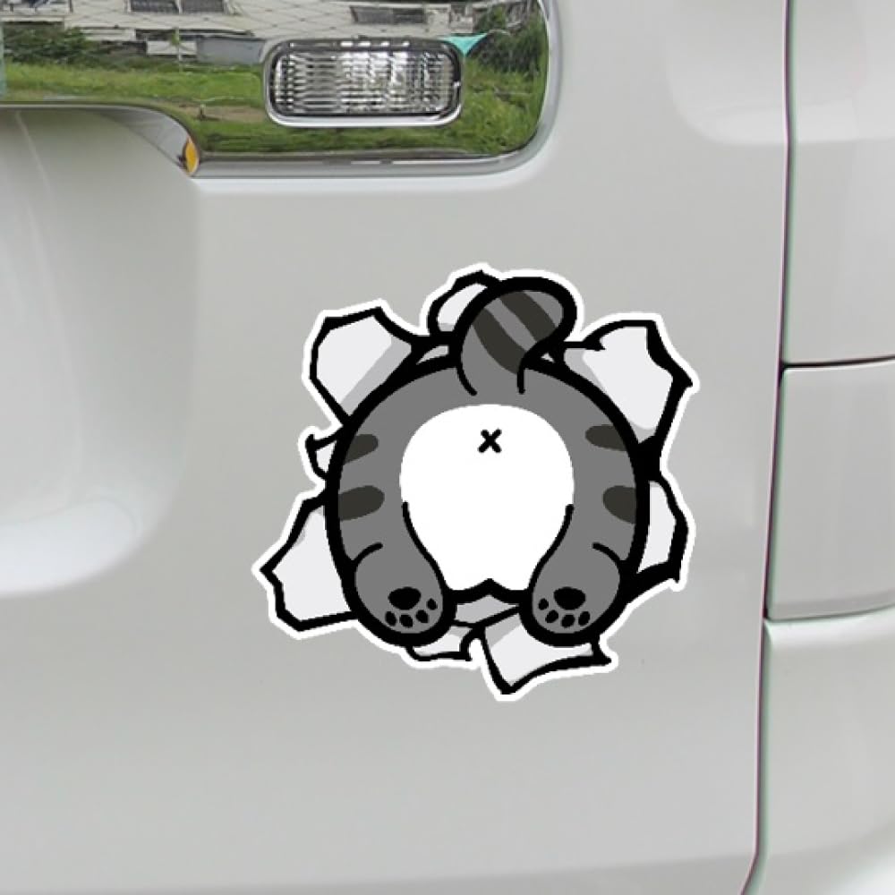 Милая наклейка с иллюстрацией кота, водонепроницаемая, забавная наклейка (Тип B, ягодица)