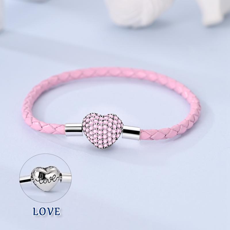 Authentic Original Bracelet High Quality Fine Jewelry Bangle Copper Metal Charm Bead Component Bracelet High Quality Fine Jewelry 17-20CM Love Cross
