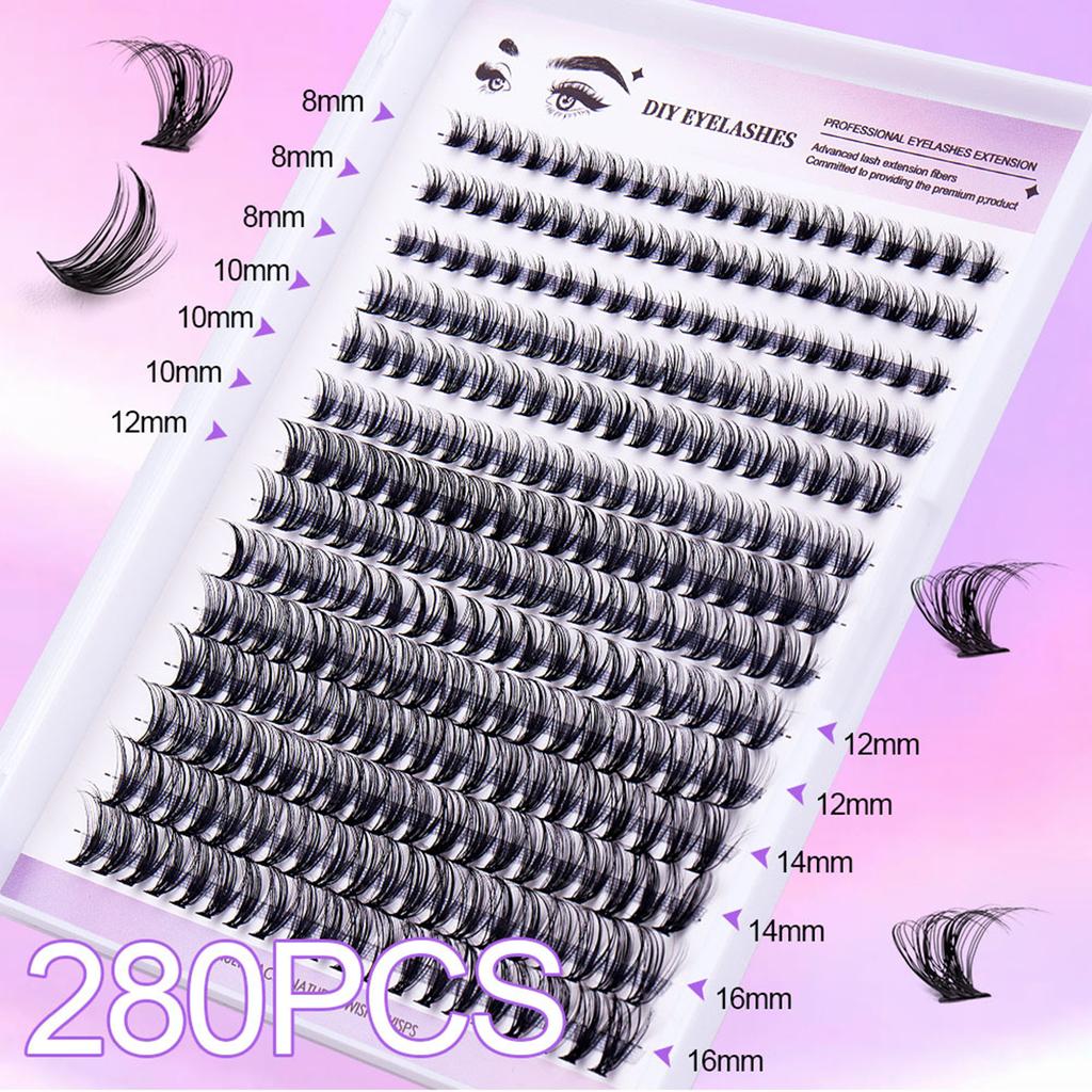 Single Eyelash Extension DIY Segmented Eyelash Thick D Curve False Eyelash for Eye Makeup