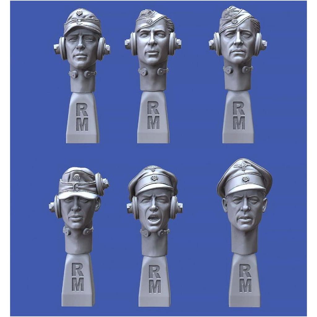 Royal Model WWII German Army Waffen SS Tank Crew Headset Resin Kit RM948 1/35 No.1 6-piece