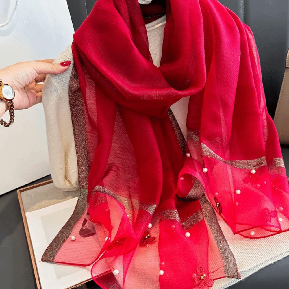 Bow Thin Silk Scarf Korean Lace Scarf Wraps Fashion Women Hijab Shawls Lady