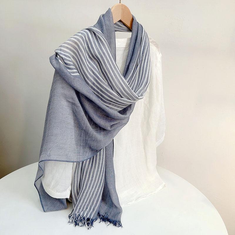 Autumn Winter Keep Warm Soft Skin Friendly Modal Striped Scarf For Men And Women