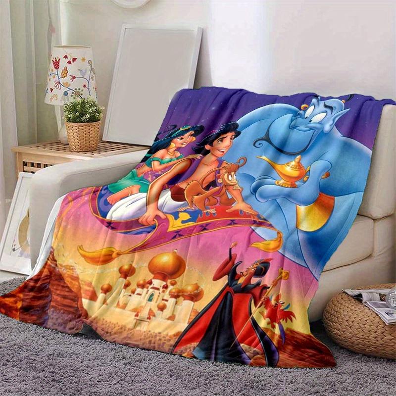 1pc. Blue Genie Holding Magic Lamp Flying Carpet for Home Office Outdoor Blanket Gift Suitable All Seasonsz0417201