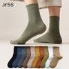 HSS Brand 10Pairs/Lot Combed Cotton Men Socks Casual Solid Color Summer Winter Sock Black Trendy Comfortable Soft Business Socks