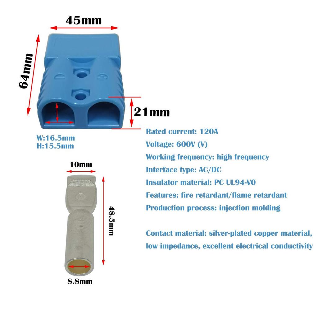 CESFONJER Разъем аккумулятора 120A, быстроразъемный модульный силовой разъем, быстроразъемный для автомобиля, автодома, каравана, кемпера, лодки (Подходит для провода 2 AWG)