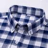 Мужские повседневные клетчатые рубашки из чистого хлопка Оксфорд с длинным рукавом и воротником на пуговицах