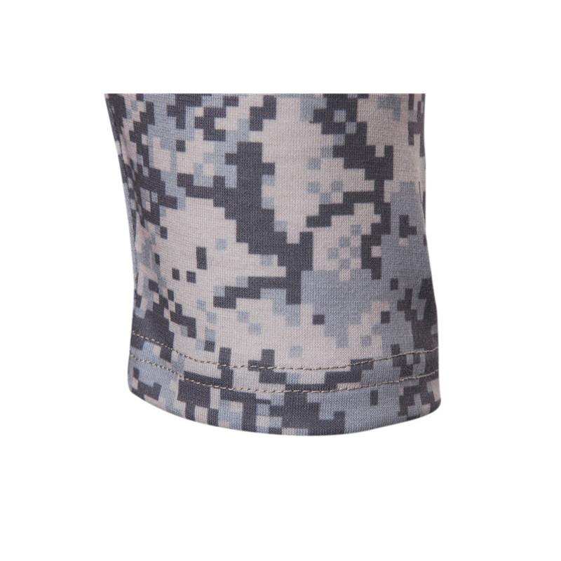 Мужская уличная эластичная футболка для фитнеса с камуфляжным принтом и длинным рукавом, мужская одежда с карманом на молнии