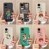 Case For Oppo Reno 7 4G 5G 10 Pro 5G 4 5 6 7 8 Lite Cute Bear Square Soft Silicone Cover Matte Shockproof Cartoon Pattern Anti Drop For Oppo Bumper