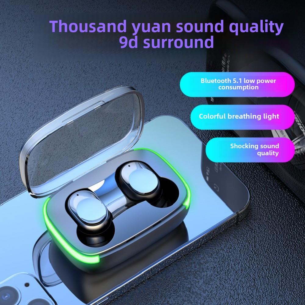 Bluetooth-наушники с ослепительной светодиодной подсветкой, бинауральные внутриканальные сенсорные музыкальные стереонаушники
