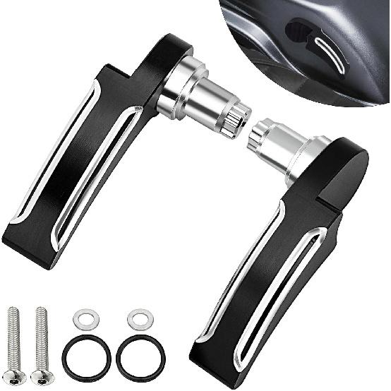 Amazicha Black Saddlebag Lid Lifters Saddle Bag Latch Kit fit for Harley Davidson Touring Street Glide, Road King, Road Glide, Electra Glide, Ultra