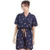 Luanna Jena Cotton Bear Pajama Short Sleeve Shirt and QWHI04 Women's 100% Set, Shorts, Spring/Summer Loungewear, (Size L, Bear/Navy)