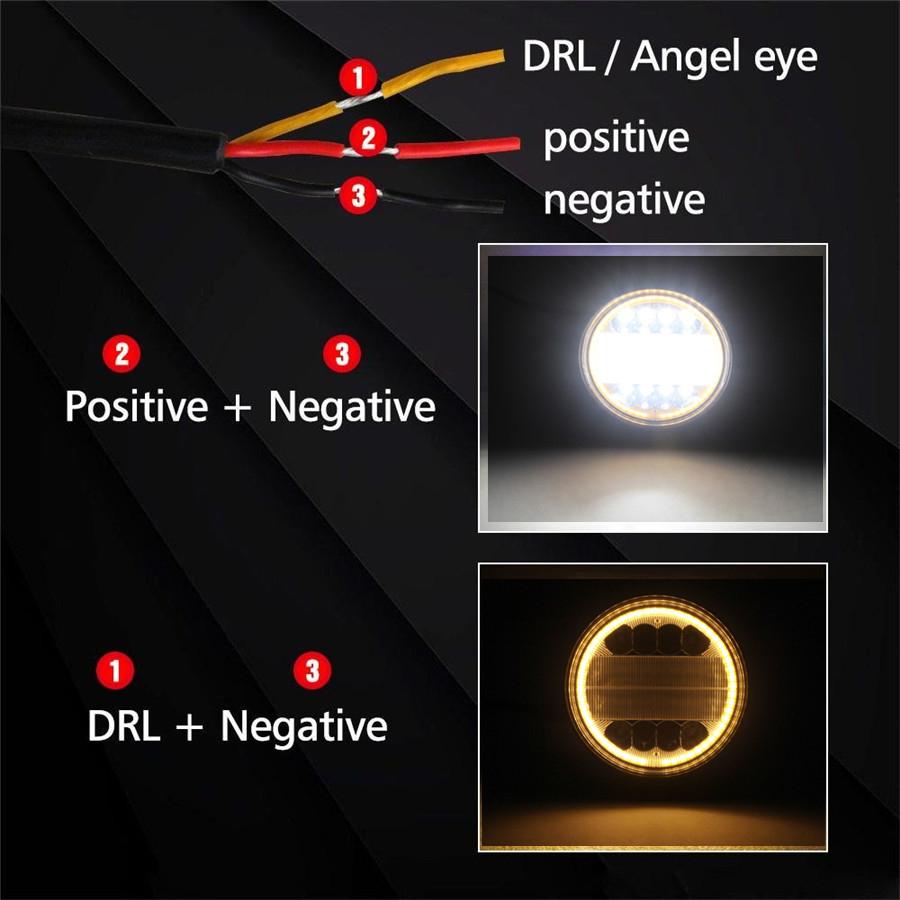 Пара Универсальных Алюминиевых 120 Вт 9600 Лм Светодиодных Рабочих Фонарей Заливающего Света Фара для Вождения Противотуманная Фара ДХО Ангельский Глаз